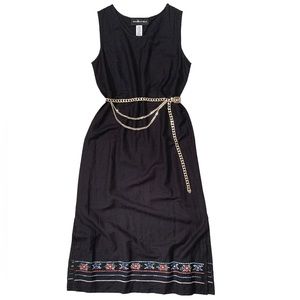 Y2K Vintage 90s “Mexican Riviera” Linen Maxi Dress